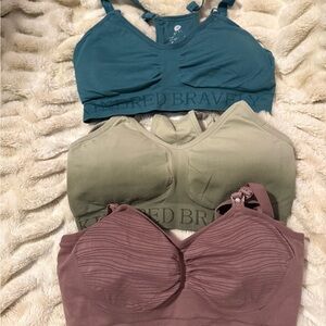 Bundle! Kindred Bravely Nursing/Pumping Bra Trio - Teal, Olive, Mauve